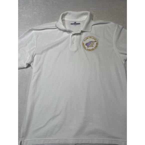 Rare Plum Island Animal Disease Center Polo Blue L White Embroidered DHS A - Picture 1 of 12